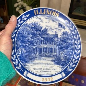 1972 First Edition Illinois Plate Featuring Abraham Lincoln’s Home